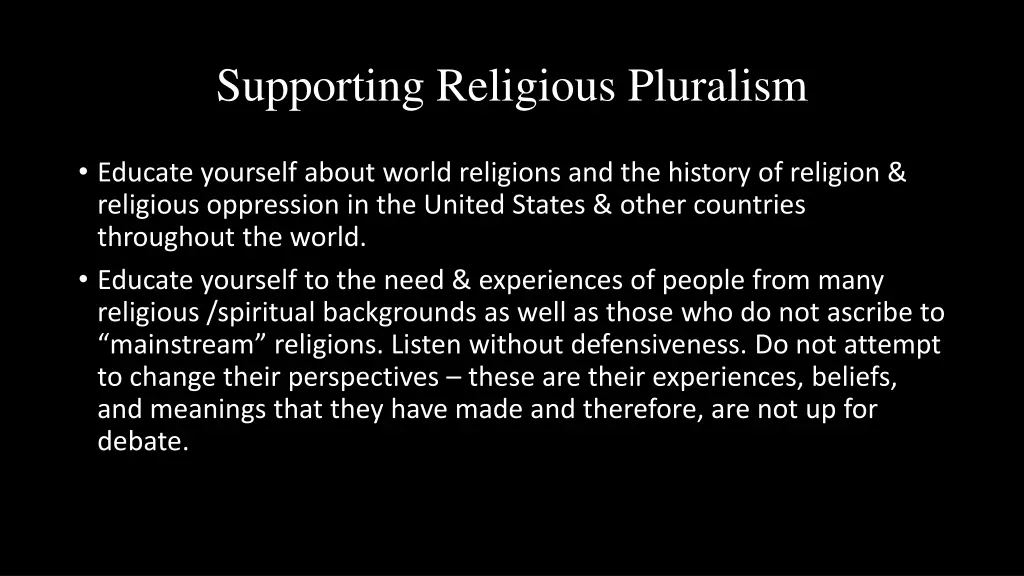 supporting religious pluralism