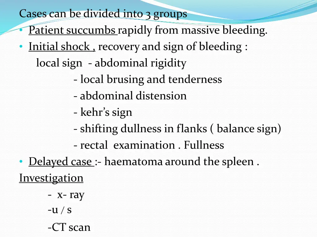 cases can be divided into 3 groups patient