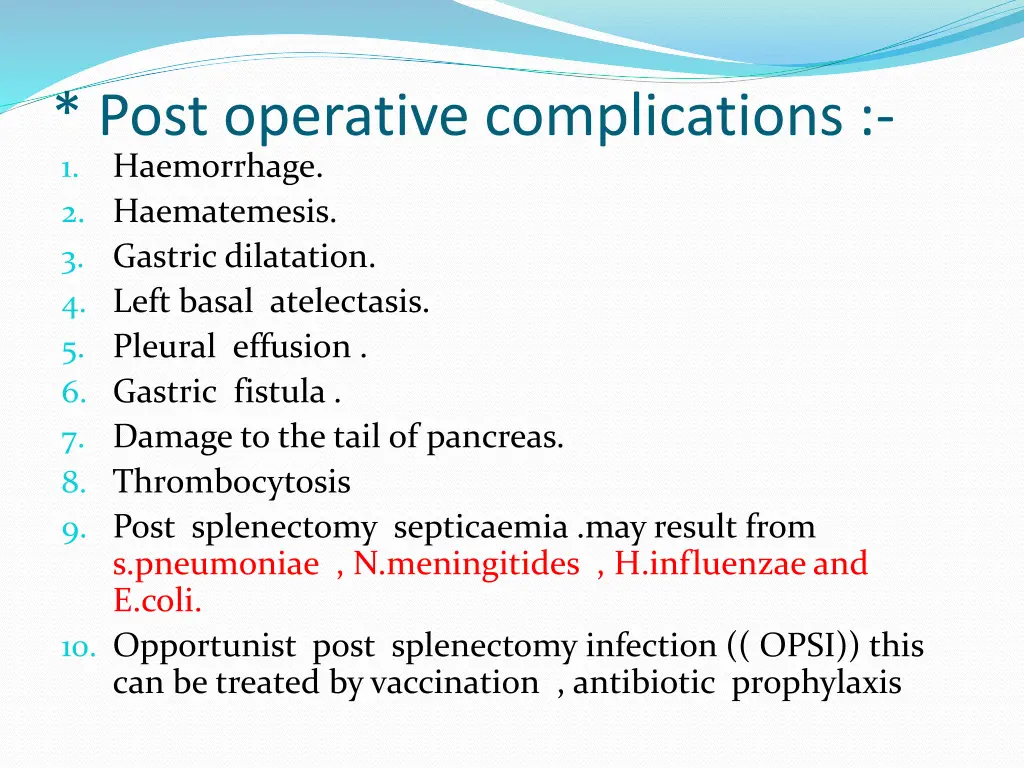 post operative complications 1 haemorrhage