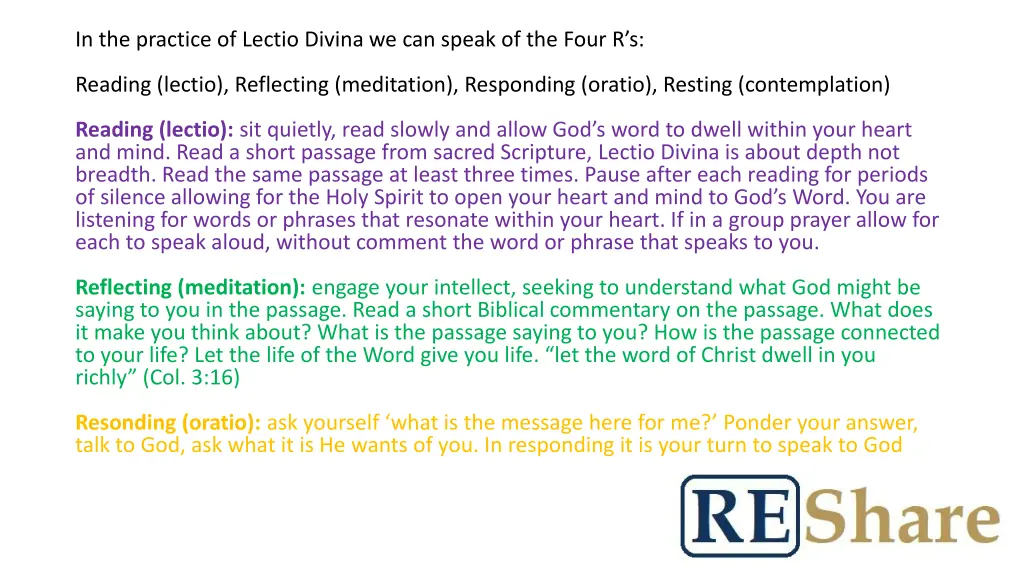 in the practice of lectio divina we can speak