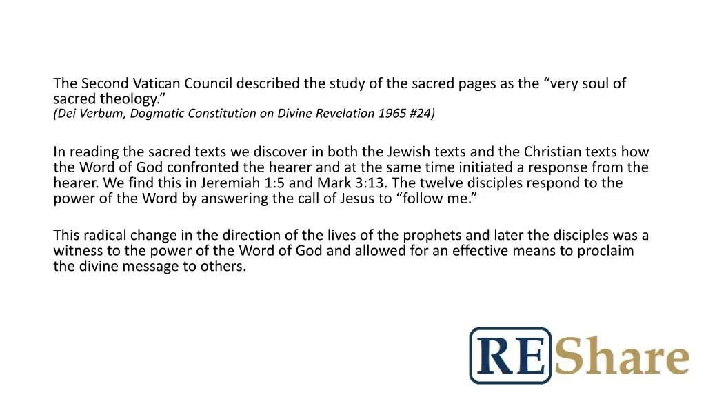 the second vatican council described the study