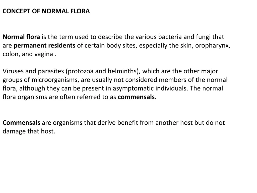 concept of normal flora