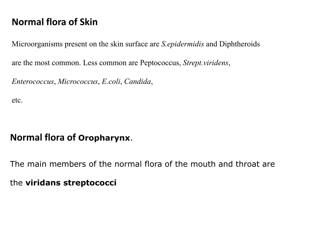 normal flora of skin