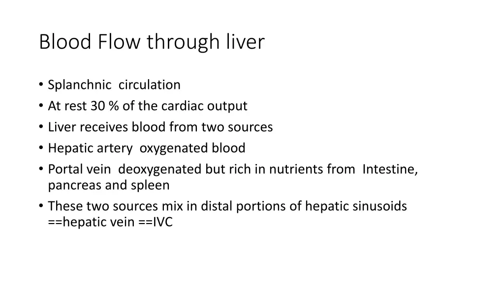 blood flow through liver