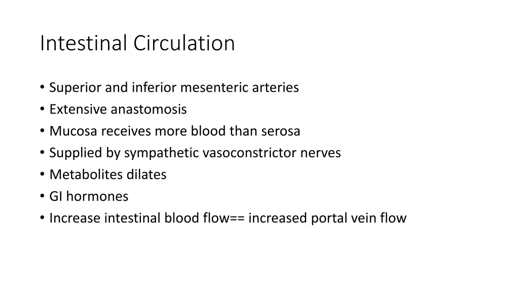 intestinal circulation