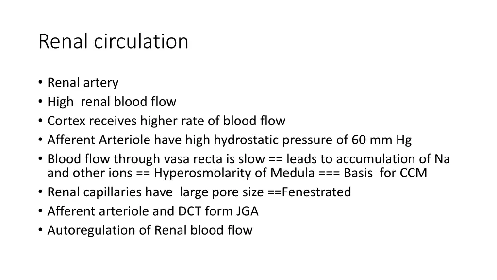 renal circulation