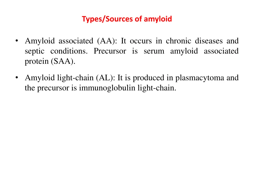 types sources of amyloid