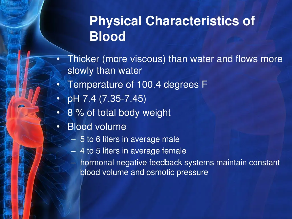 physical characteristics of blood