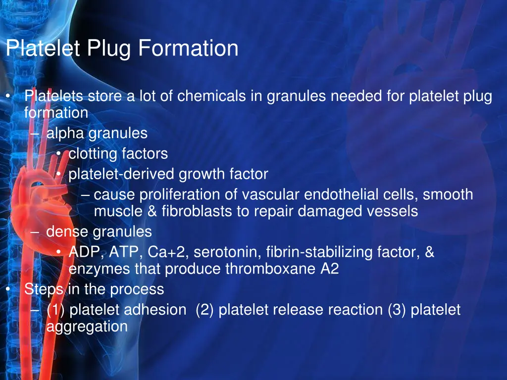 platelet plug formation