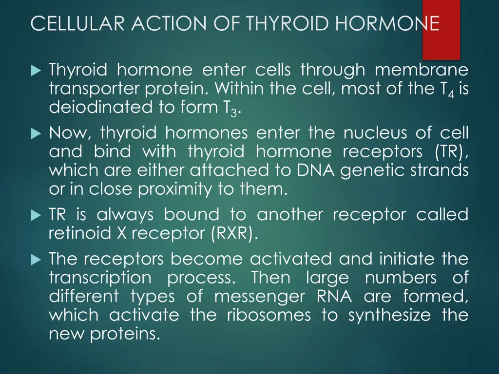 cellular action of thyroid hormone