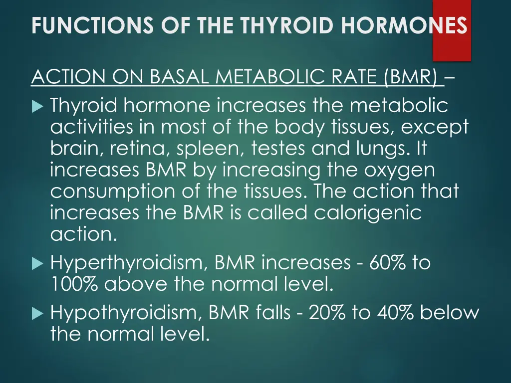 functions of the thyroid hormones