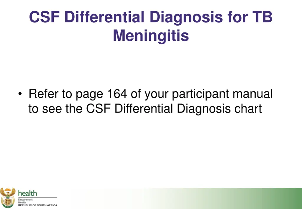 csf differential diagnosis for tb meningitis