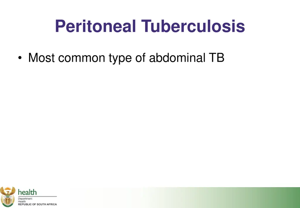 peritoneal tuberculosis