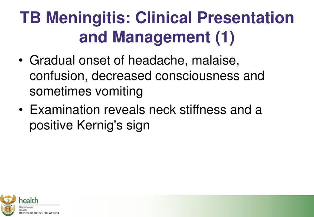 tb meningitis clinical presentation