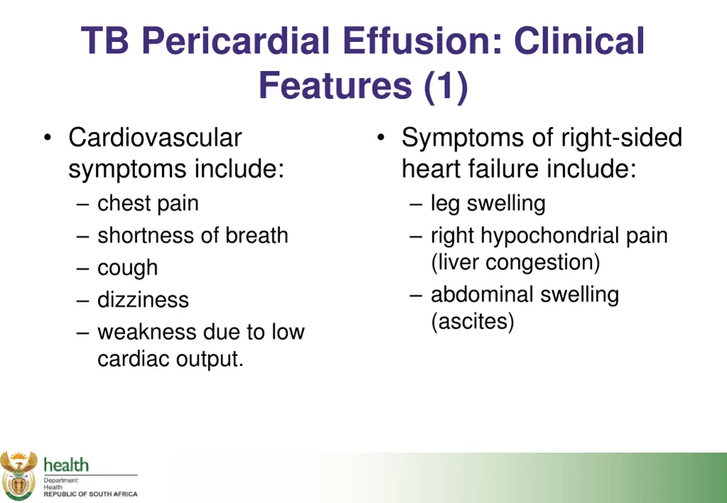 tb pericardial effusion clinical features 1