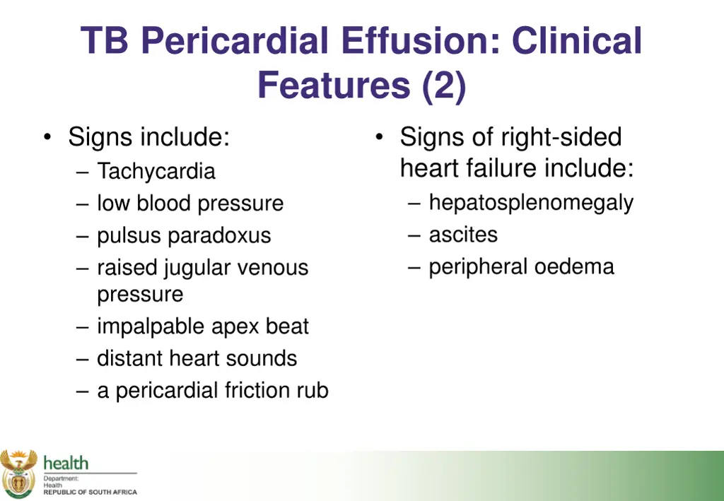 tb pericardial effusion clinical features 2