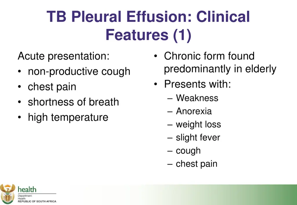 tb pleural effusion clinical features 1