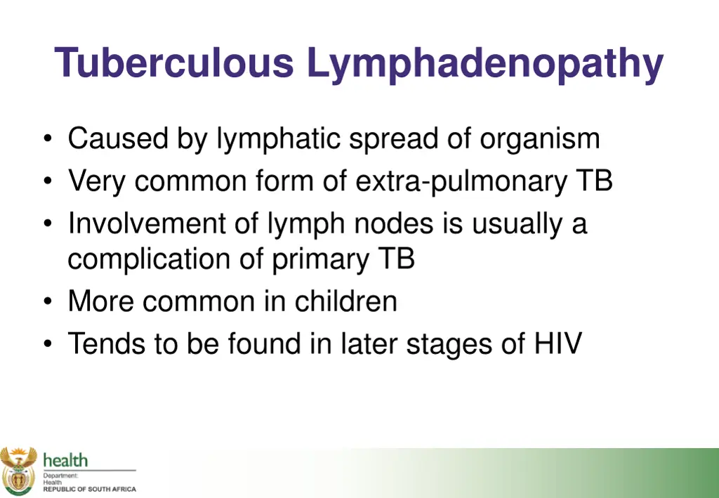 tuberculous lymphadenopathy