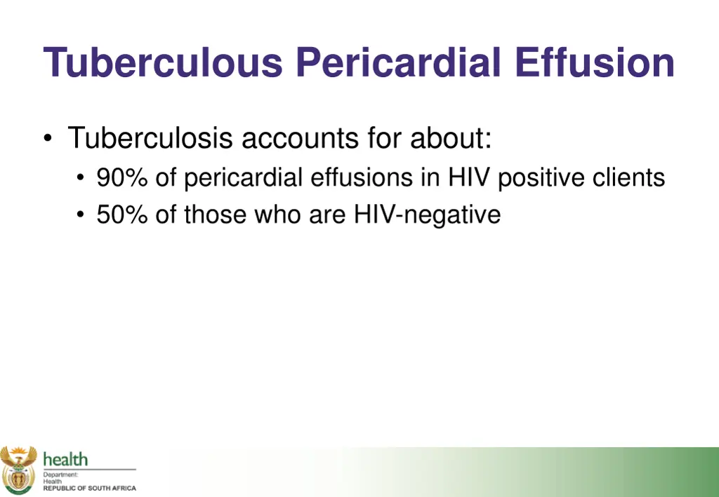 tuberculous pericardial effusion