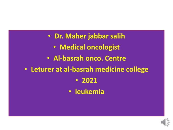 dr maher jabbar salih medical oncologist