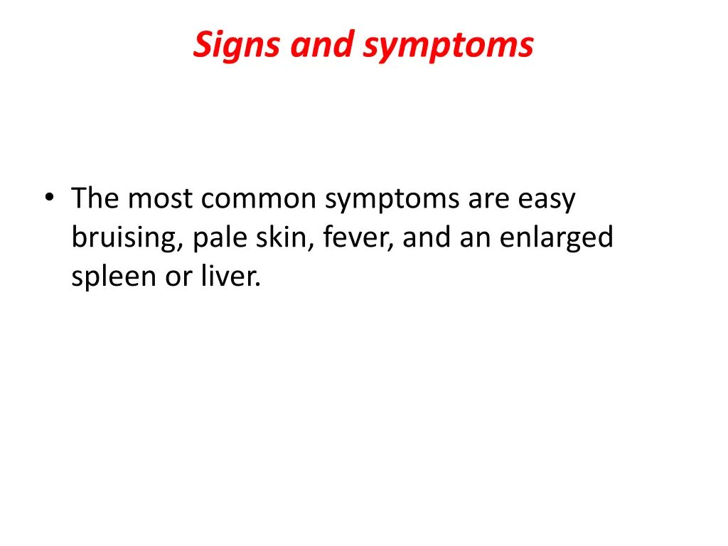 signs and symptoms