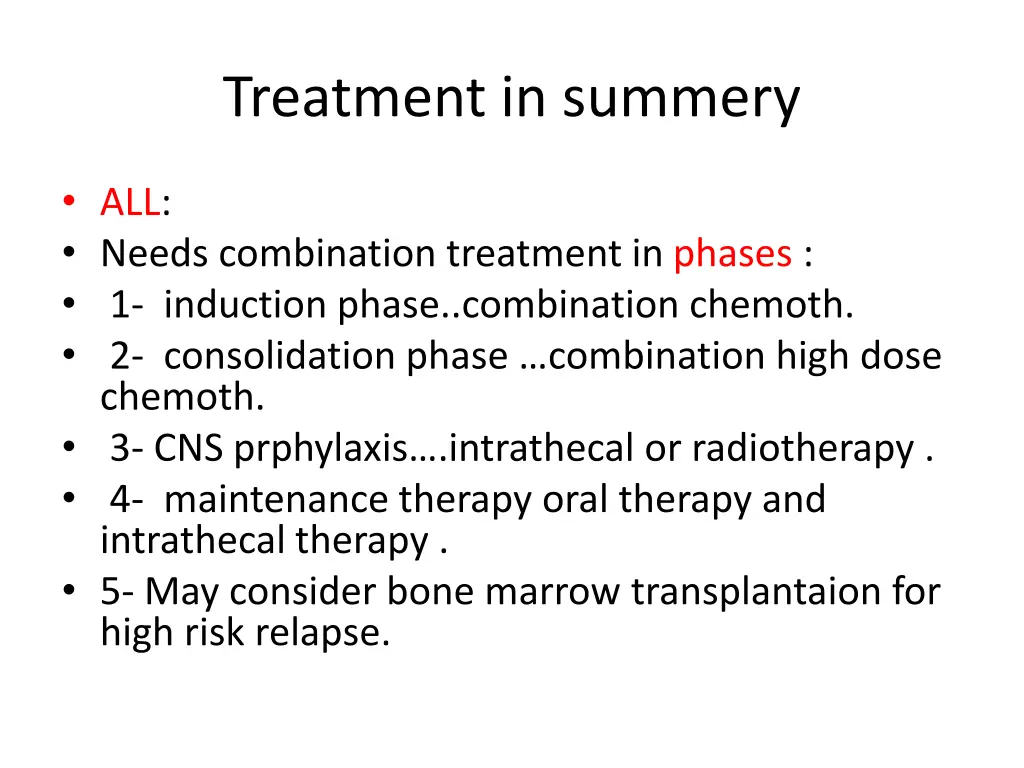 treatment in summery