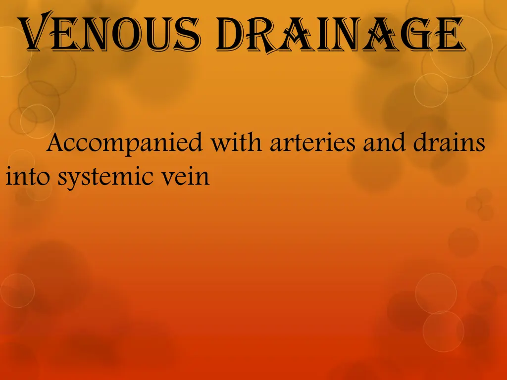 venous drainage