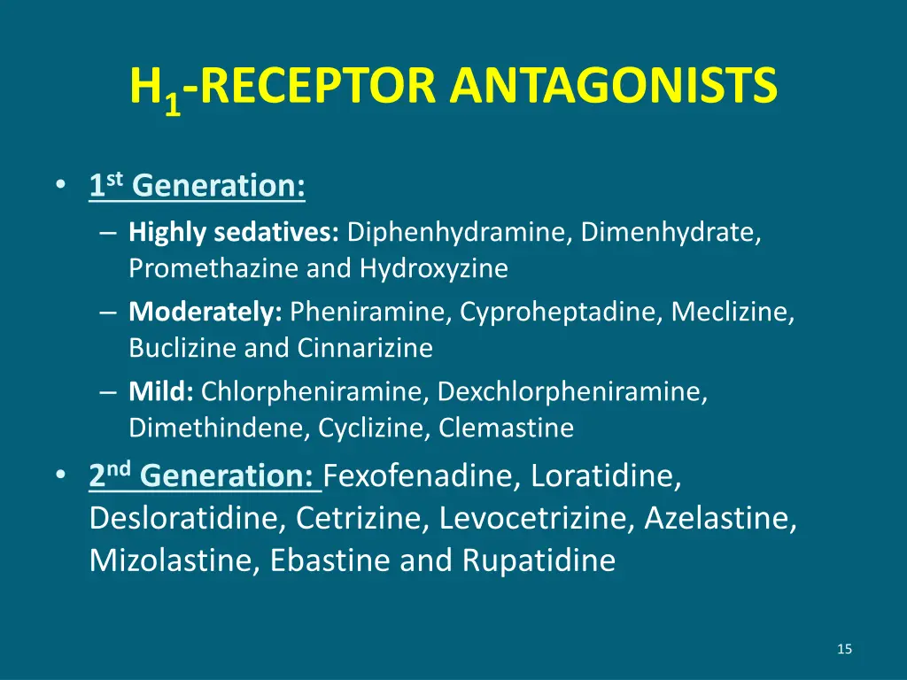 h 1 receptor antagonists