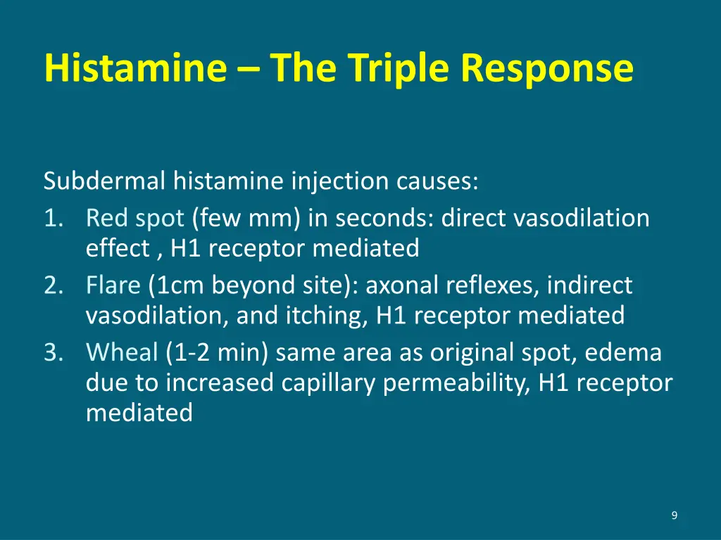 histamine the triple response