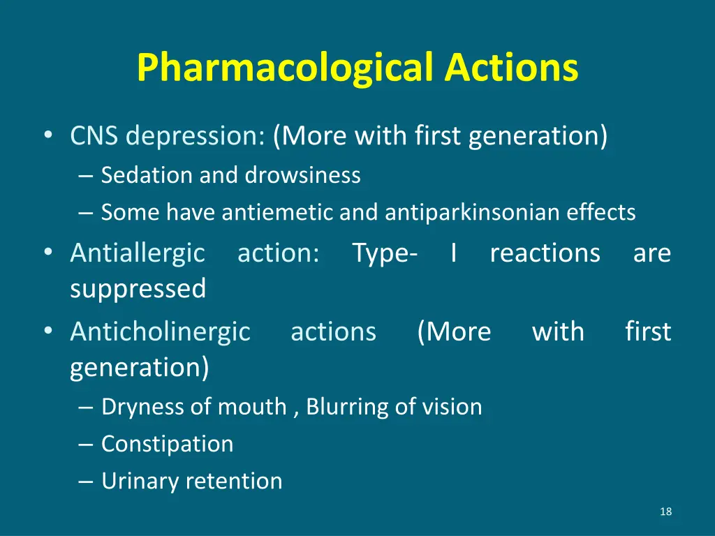 pharmacological actions 1