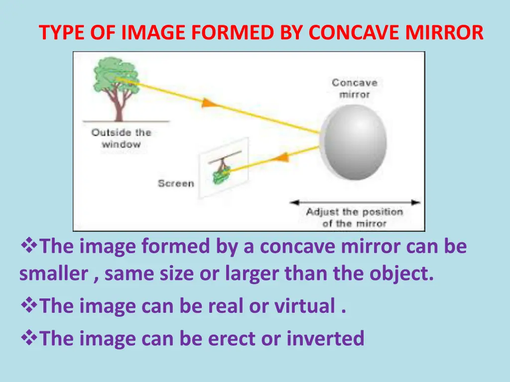 type of image formed by concave mirror