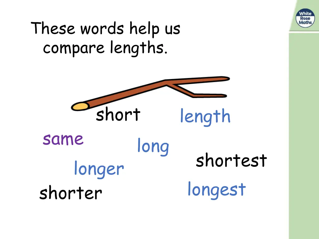 these words help us compare lengths