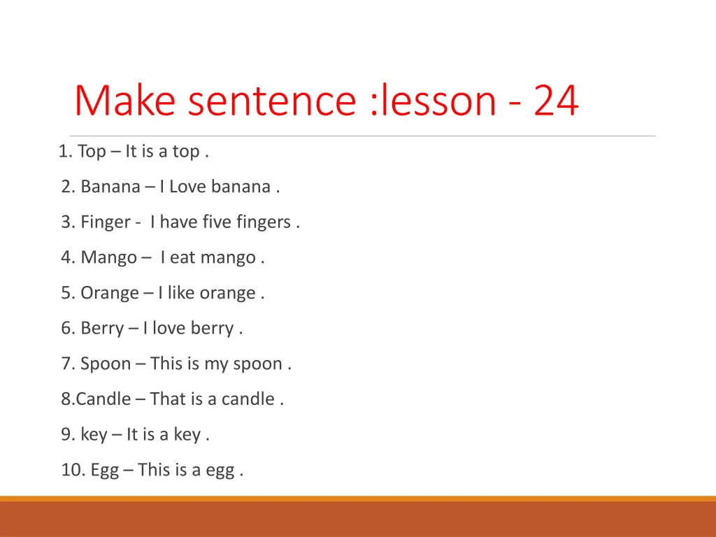 make sentence lesson 24