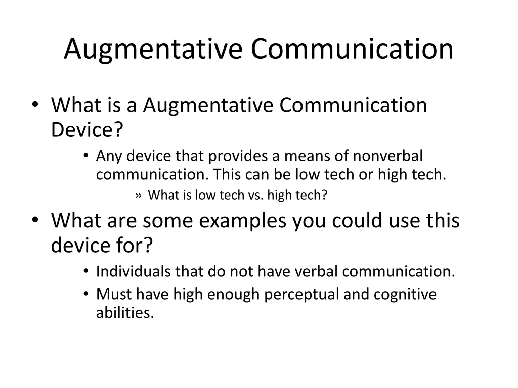 augmentative communication