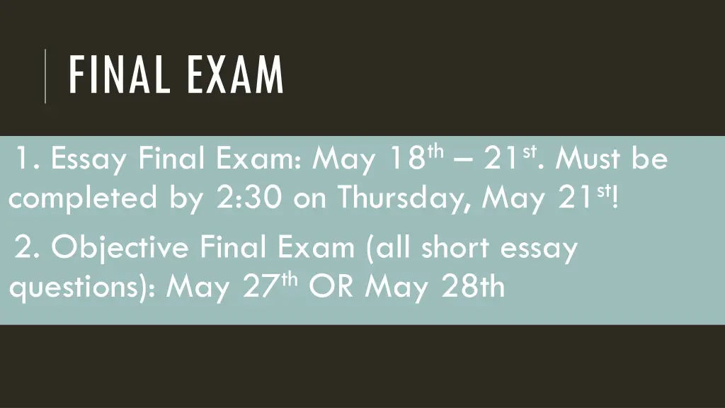 final exam