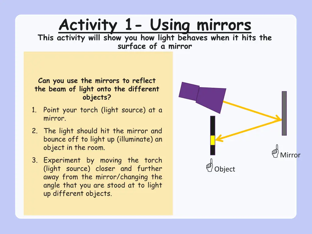 activity 1 using mirrors this activity will show