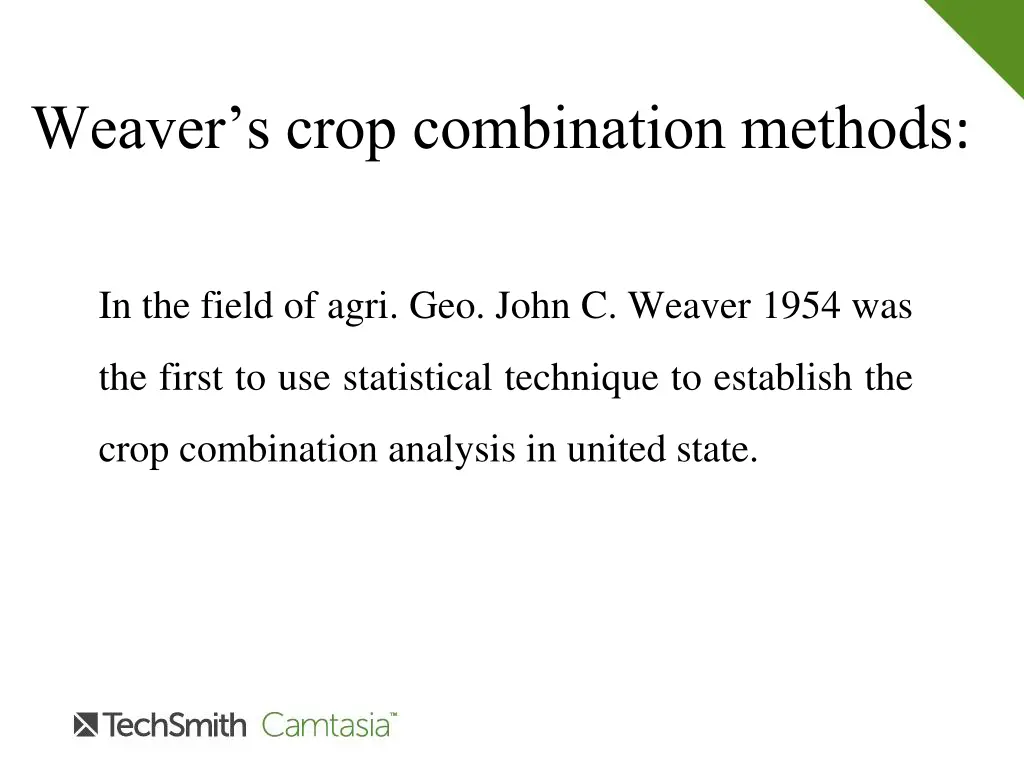 weaver s crop combination methods