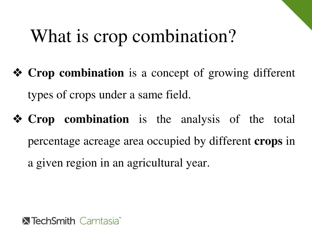 what is crop combination