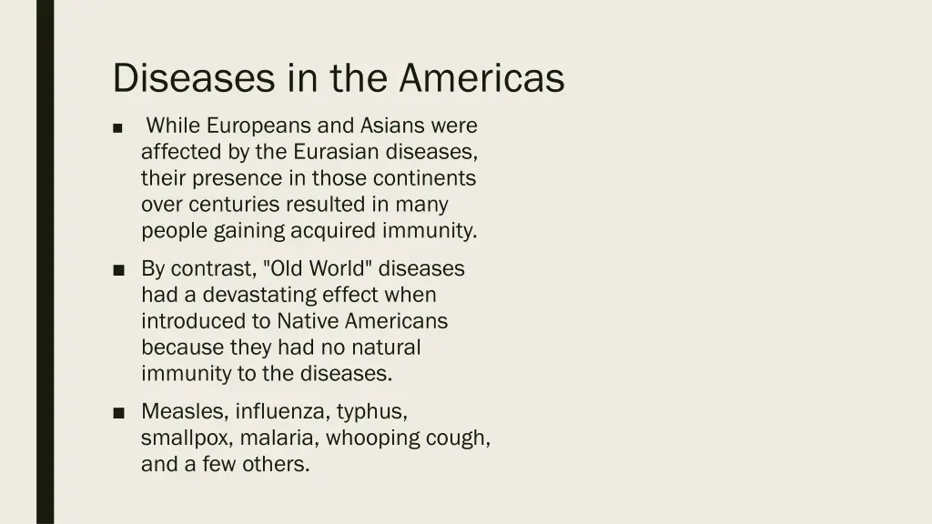 diseases in the americas while europeans