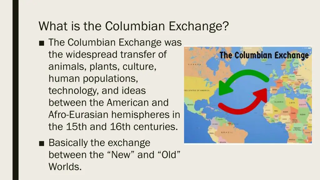 what is the columbian exchange the columbian