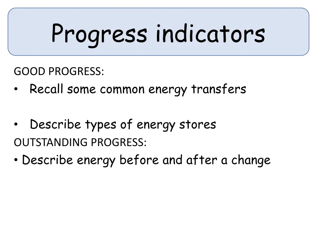 progress indicators