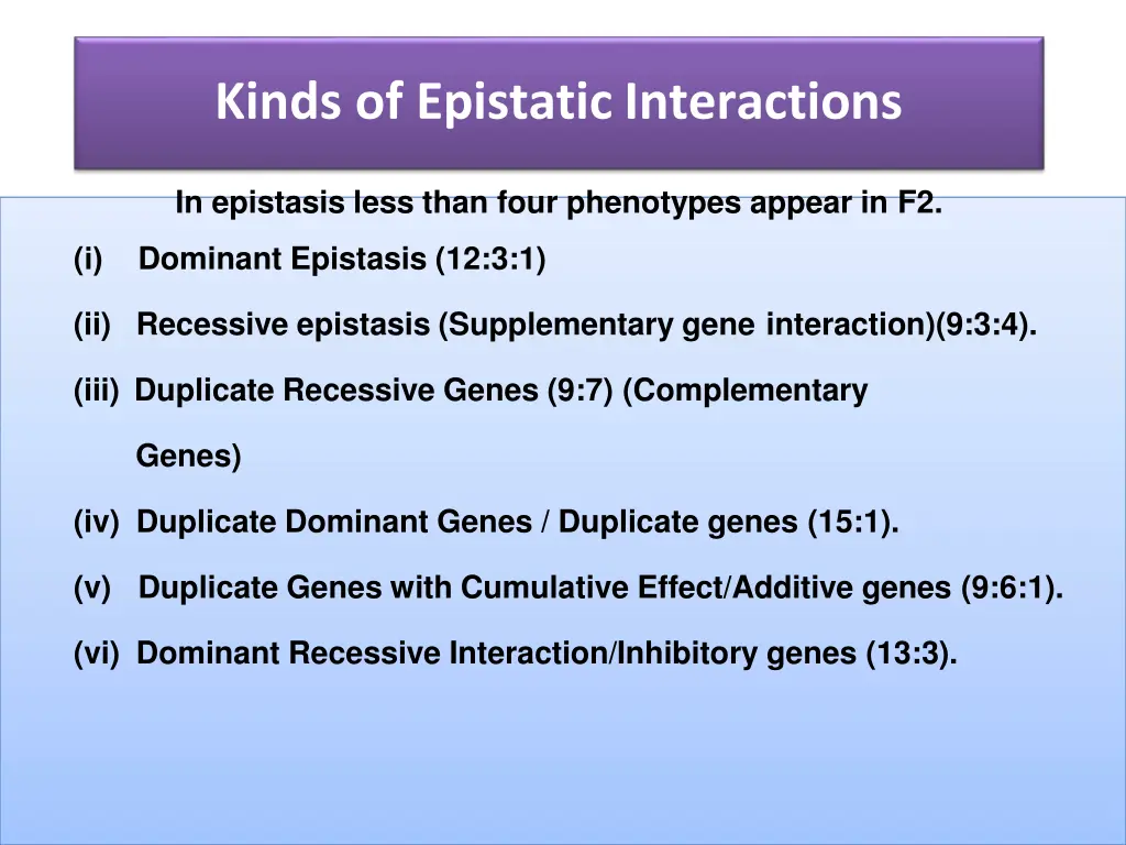 kinds of epistaticinteractions