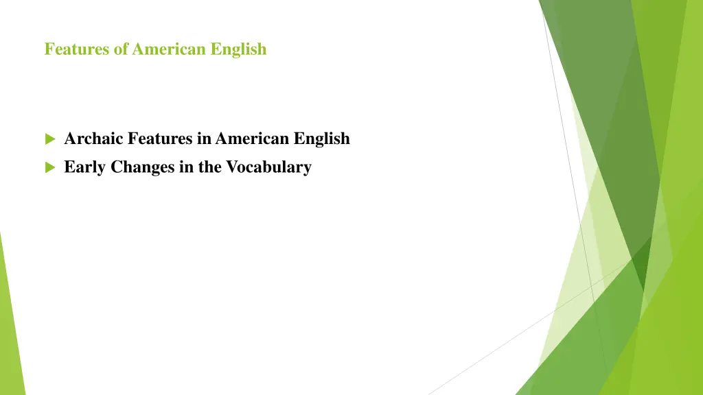 features of american english