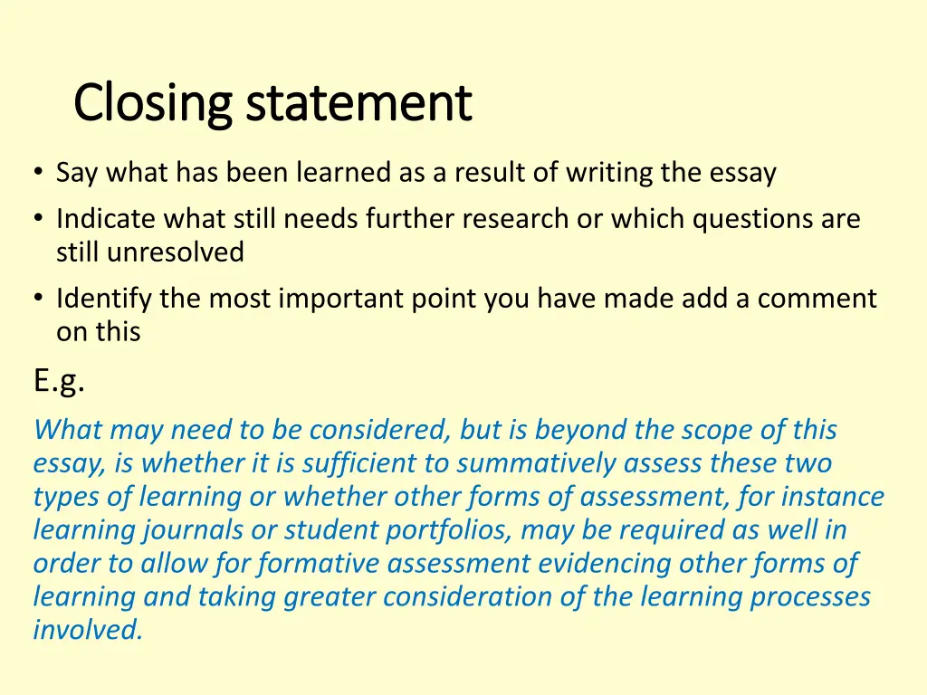 closing statement closing statement