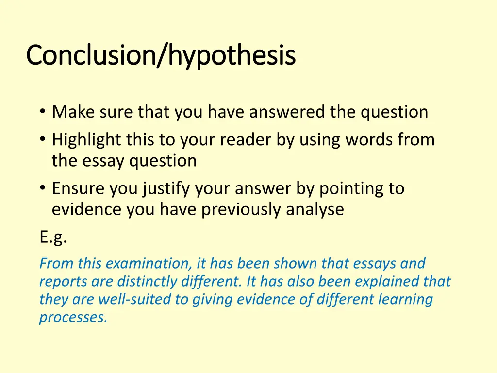 conclusion hypothesis conclusion hypothesis