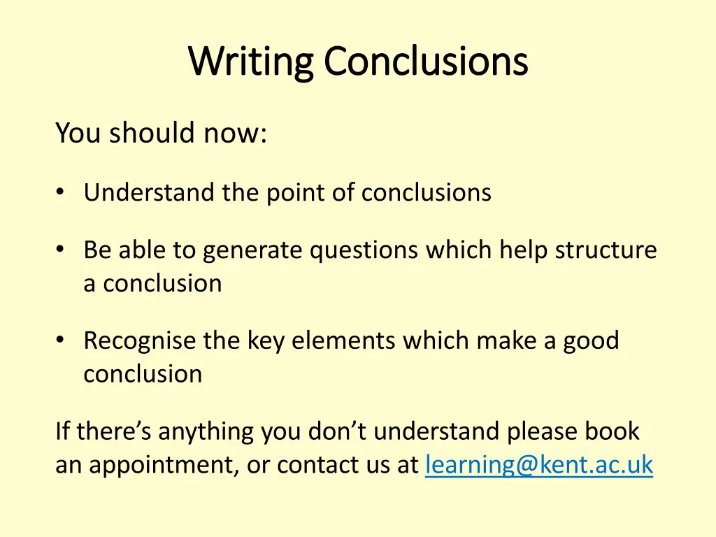 writing conclusions writing conclusions