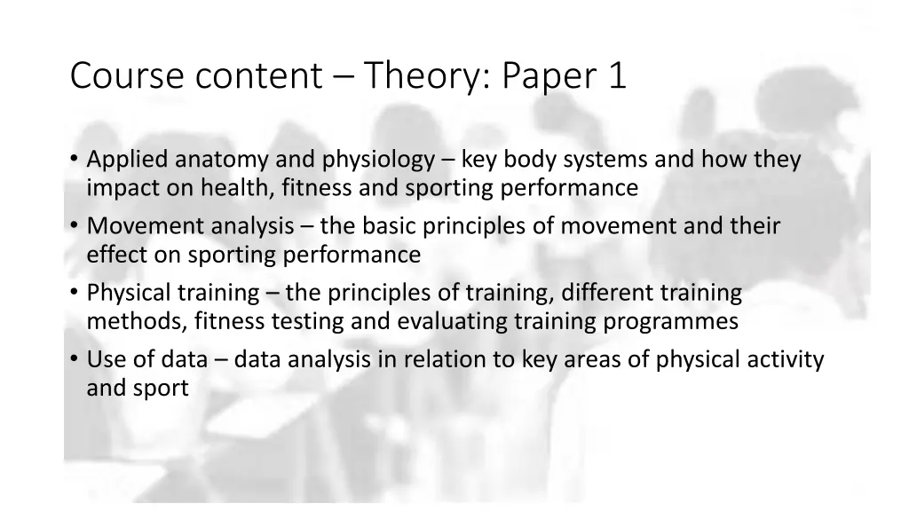 course content theory paper 1