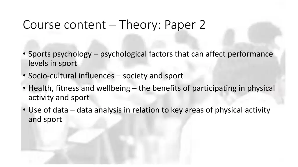 course content theory paper 2