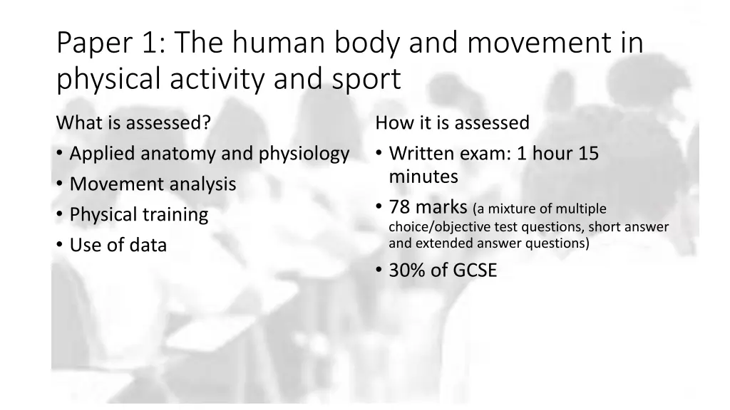 paper 1 the human body and movement in physical