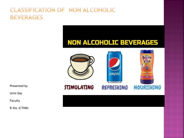 classification of non alcoholic beverages